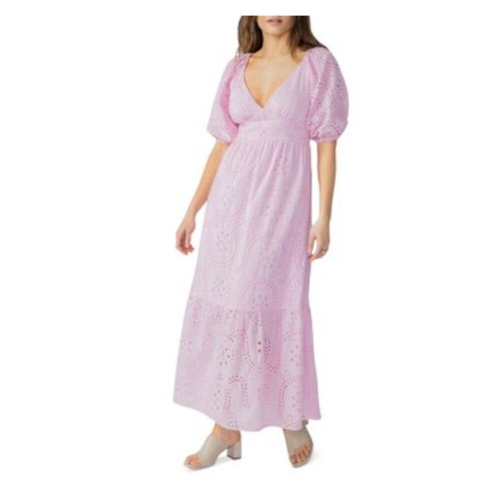 Sanctuary Pink Eyelet Maxi Dress
